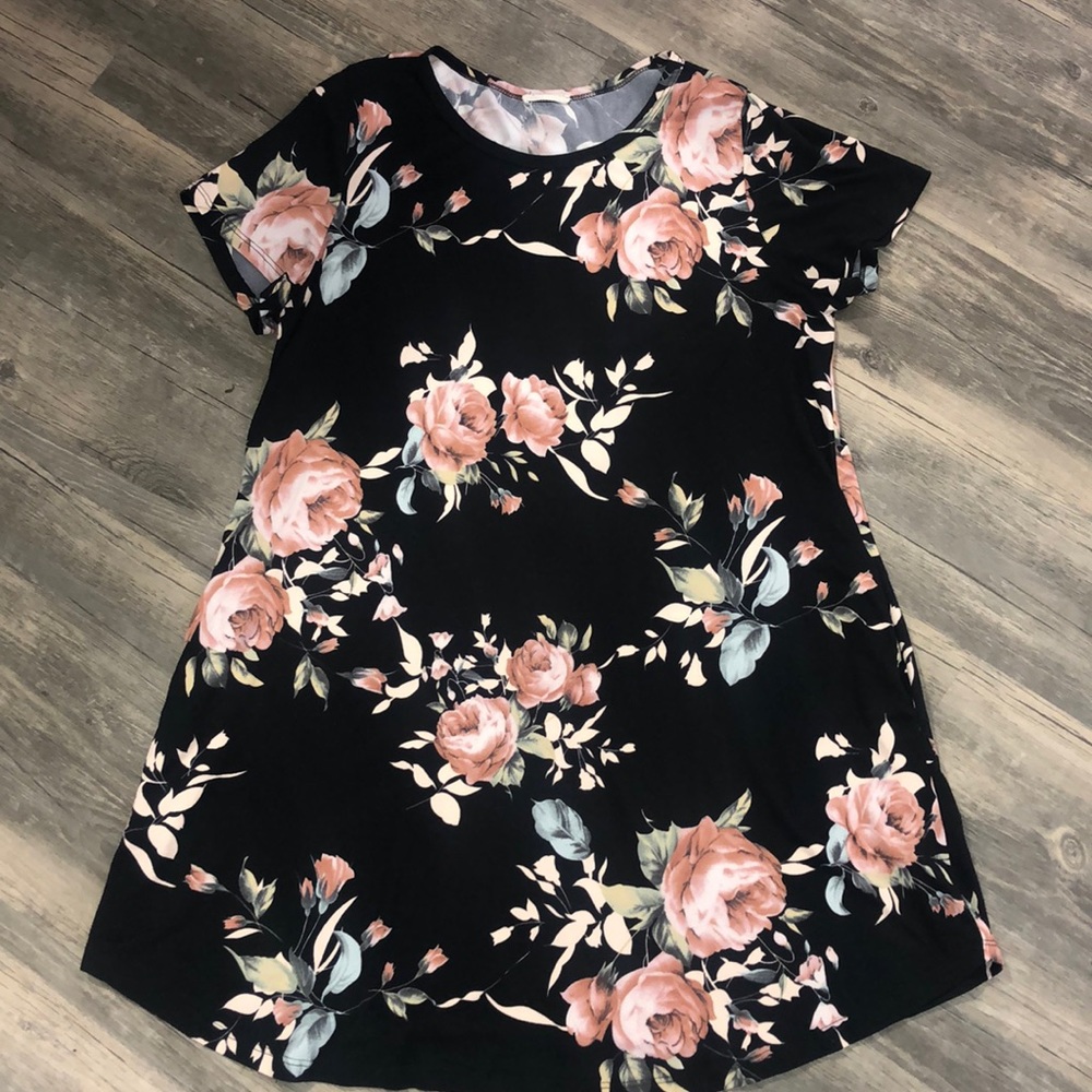 black floral dress